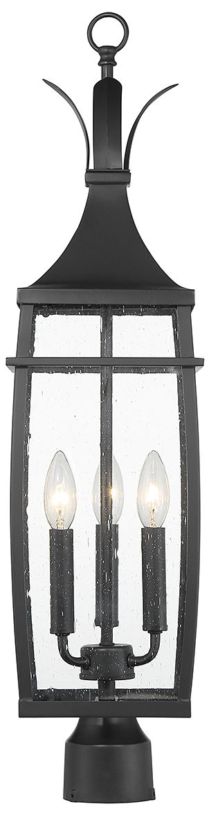 Image 4 Montpelier 3-Light Outdoor Post Lantern in Matte Black more views