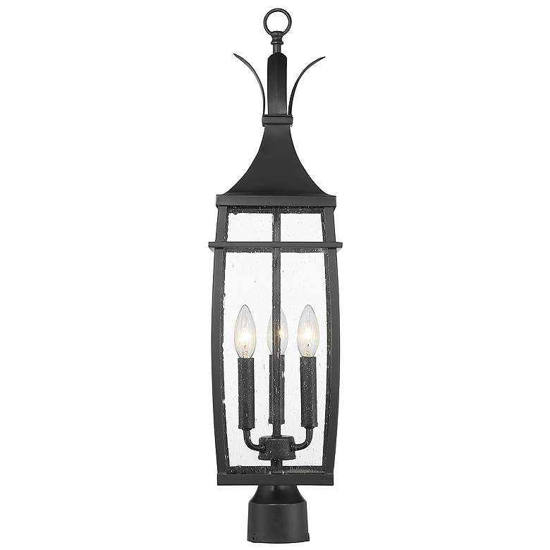 Image 4 Montpelier 3-Light Outdoor Post Lantern in Matte Black more views