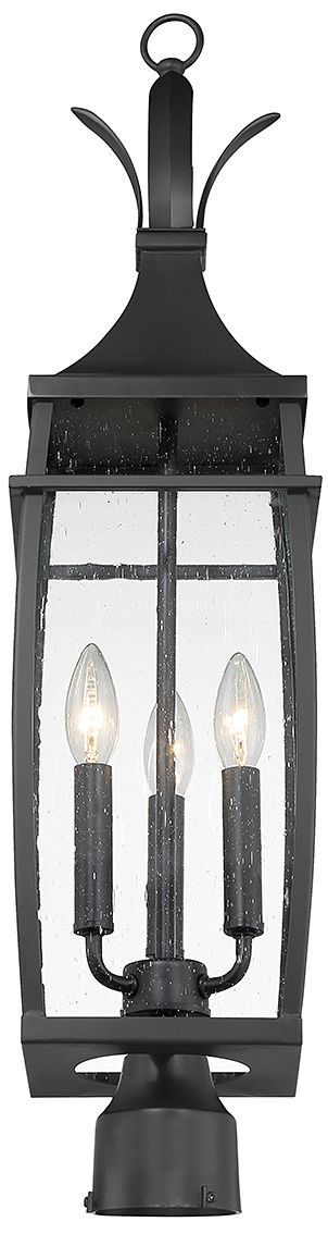 Image 5 Montpelier 3-Light Outdoor Post Lantern in Matte Black more views