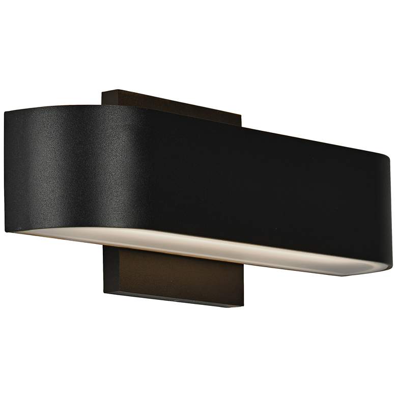 Image 1 Montreal 2 1/2 inch High Black 2-Light LED Outdoor Wall Light