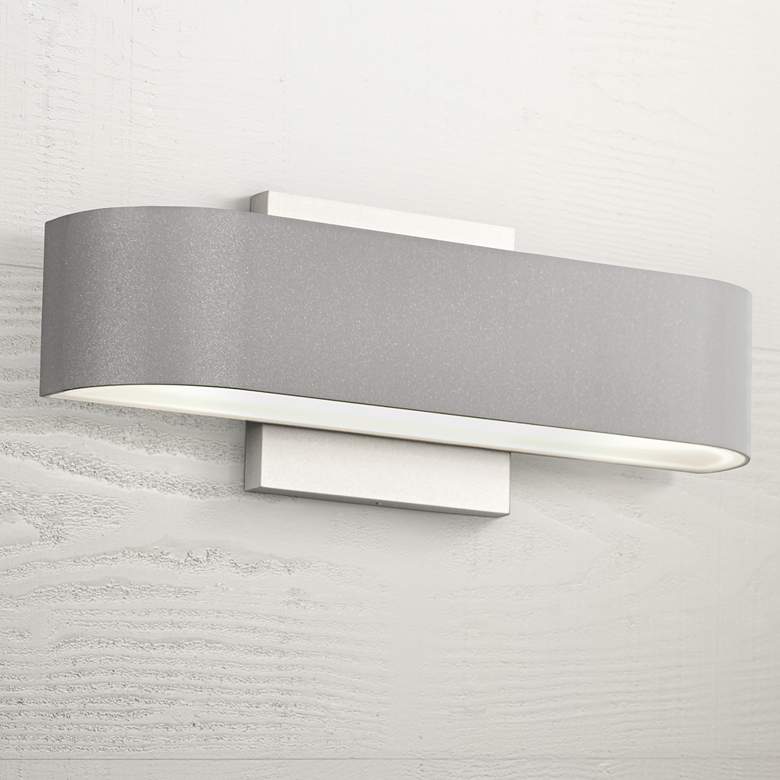 Image 1 Montreal 2 1/2 inch High Satin 2-Light LED Outdoor Wall Light
