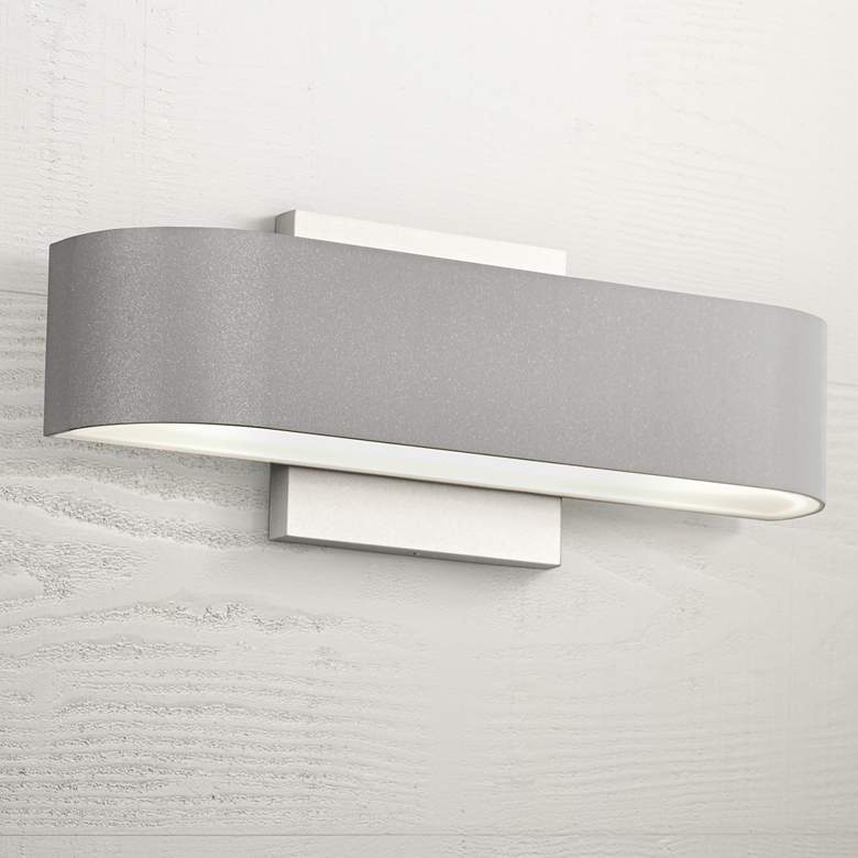 Image 1 Montreal 2 1/2" High Satin 2-Light LED Outdoor Wall Light