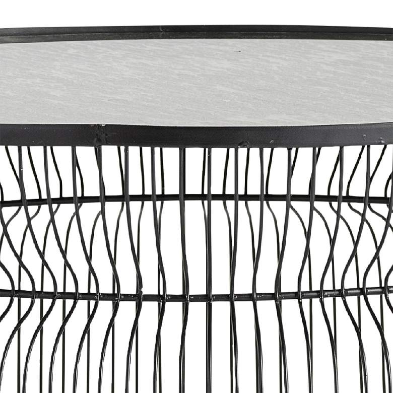 Image 2 Montreal 40 inch Wide Round Marble and Metal Wire Cocktail Table more views