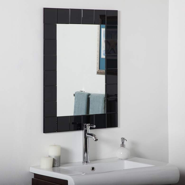 Image 1 Montreal Black 23 1/2" x 31 1/2" Frameless Bathroom Mirror