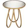 Montrez 24" Wide Glazed Gold Leaf Mirror Accent Table in scene