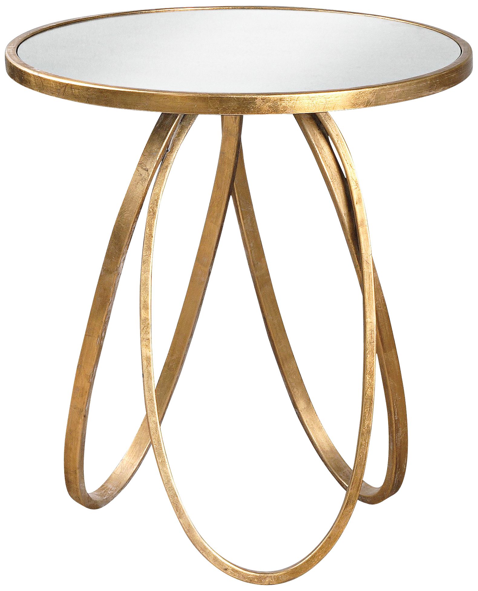 Montrez 24" Wide Glazed Gold Leaf Mirror Accent Table in scene