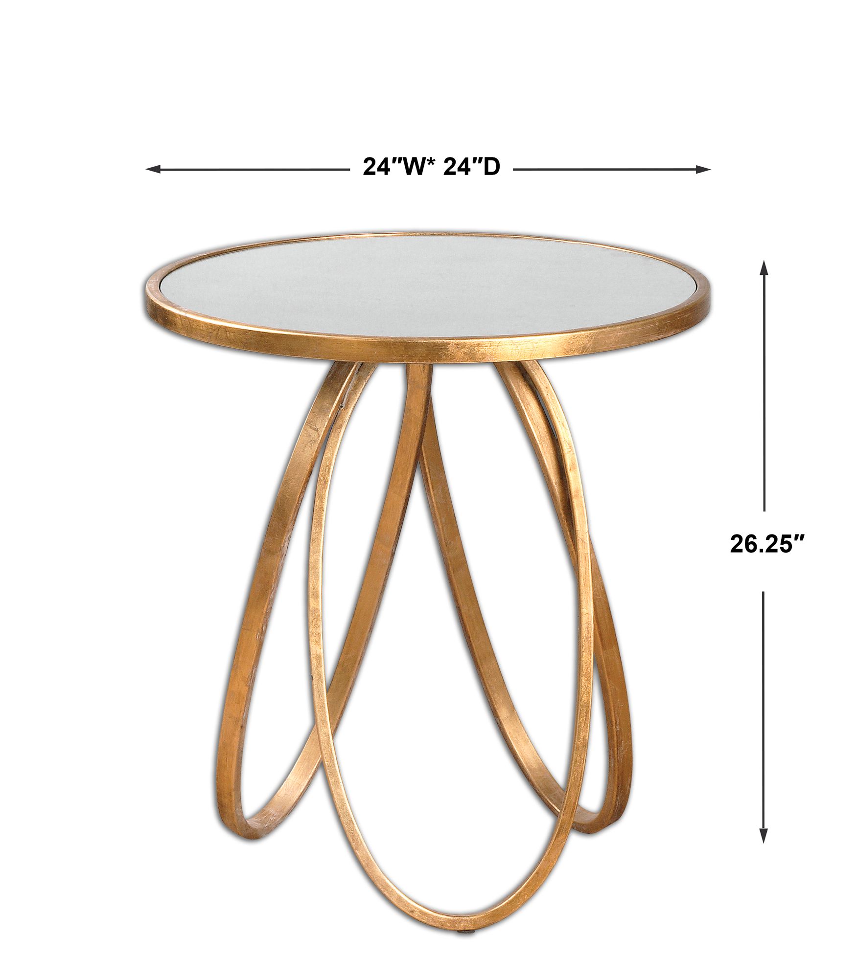 Montrez 24" Wide Glazed Gold Leaf Mirror Accent Table in scene