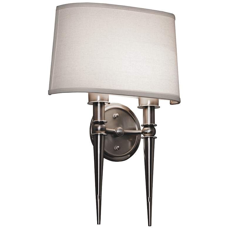 Image 1 Montrose 18 inch High Satin Nickel 2-Arm LED Wall Sconce