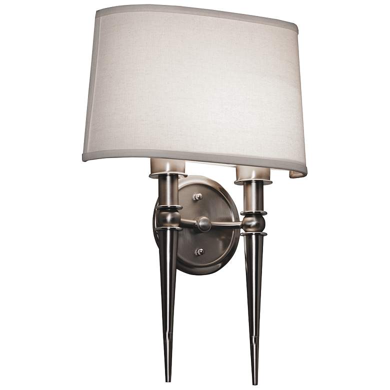 Image 1 Montrose 18" High Satin Nickel 2-Arm LED Wall Sconce