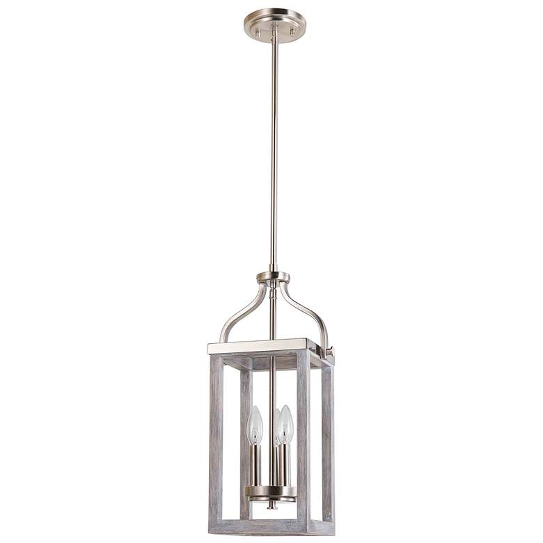 Image 1 Montrose - 3-Light Pendant - Acacia Wood and Brushed Nickel