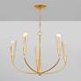1_Montrose 30" Wide Vintage Gold Leaf 5-Light Chandelier