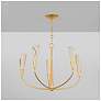 3_Montrose 30" Wide Vintage Gold Leaf 5-Light Chandelier more views