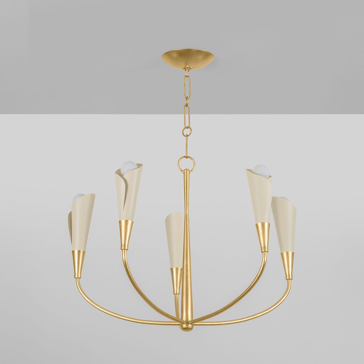 Image 4 Montrose 30" Wide Vintage Gold Leaf 5-Light Chandelier more views