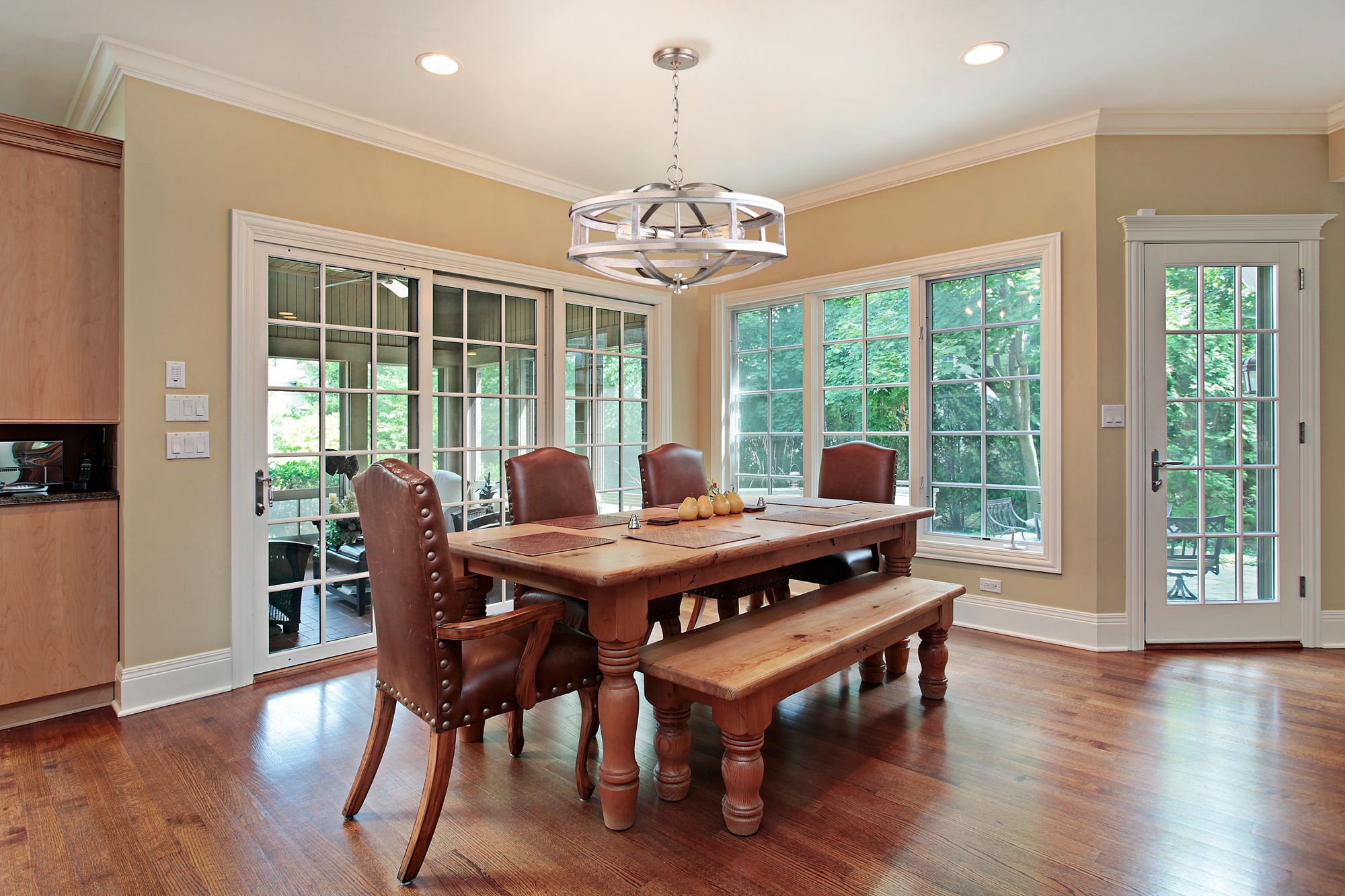 Image 2 Montrose - 4-Light Chandelier - Acacia Wood and Brushed Nickel more views