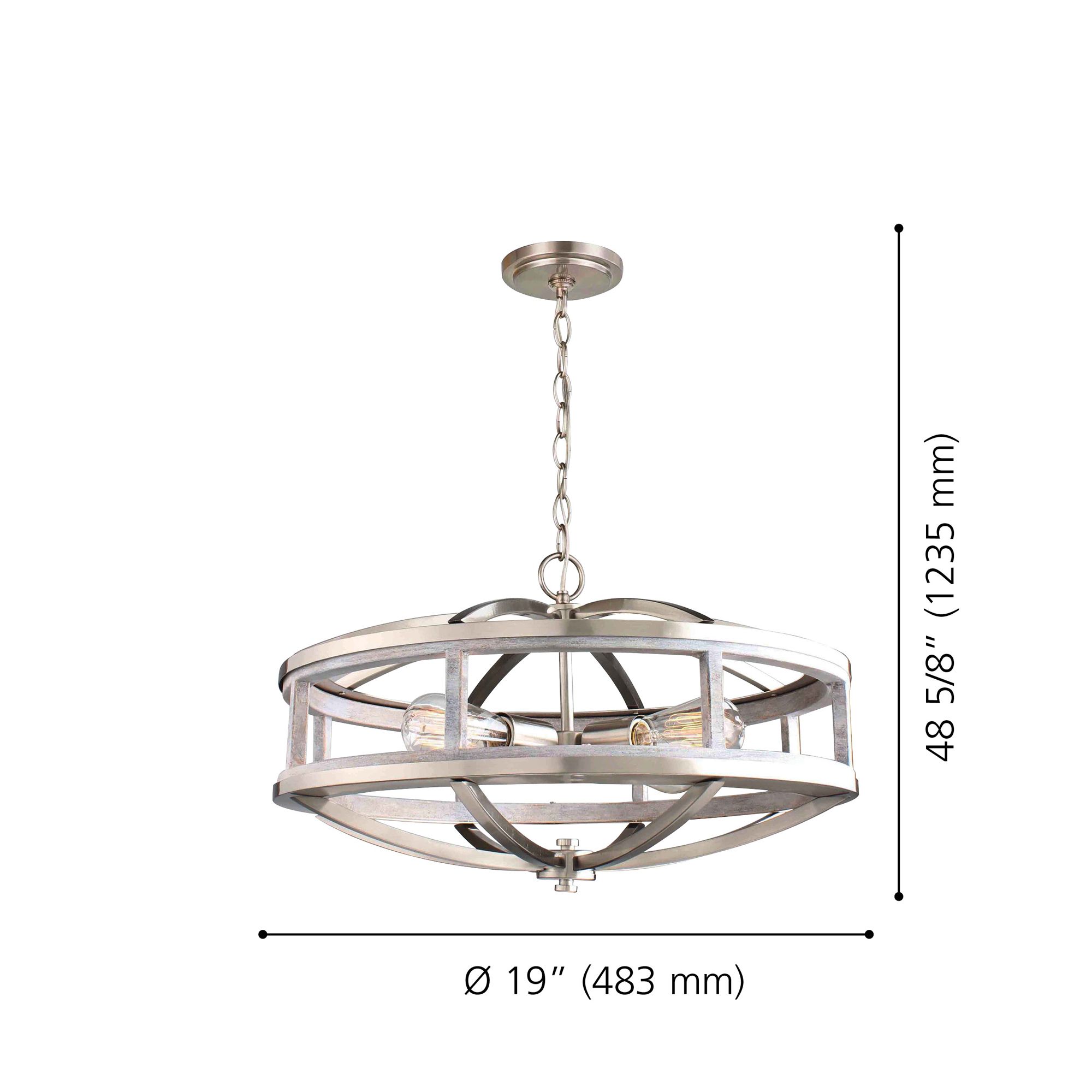 Image 4 Montrose - 4-Light Chandelier - Acacia Wood and Brushed Nickel more views
