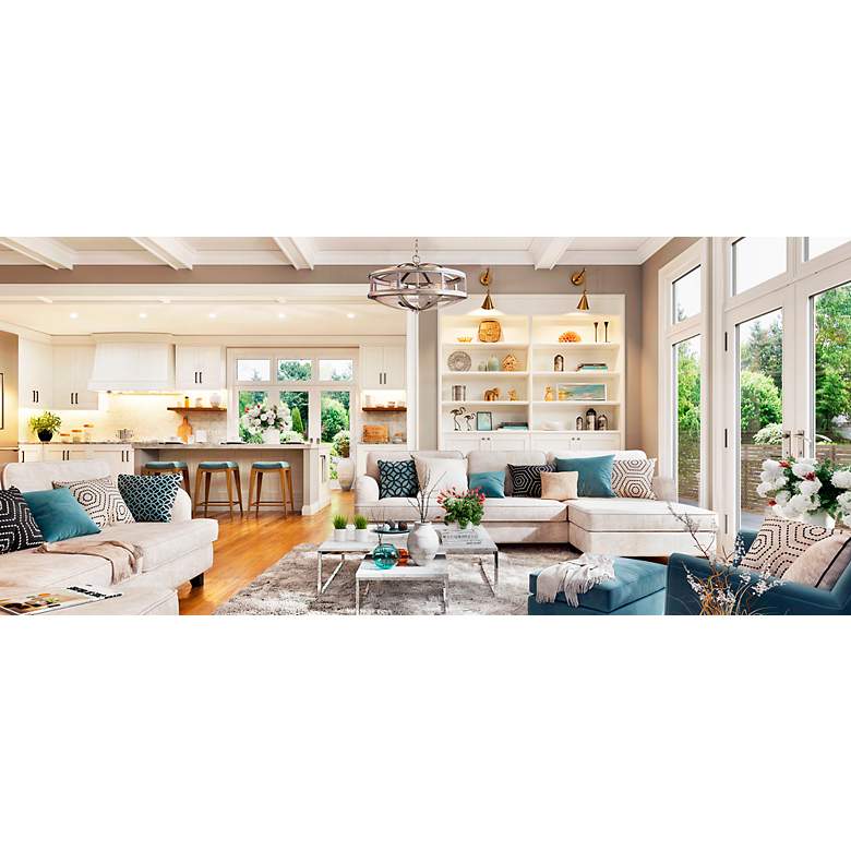Image 5 Montrose - 4-Light Chandelier - Acacia Wood and Brushed Nickel more views