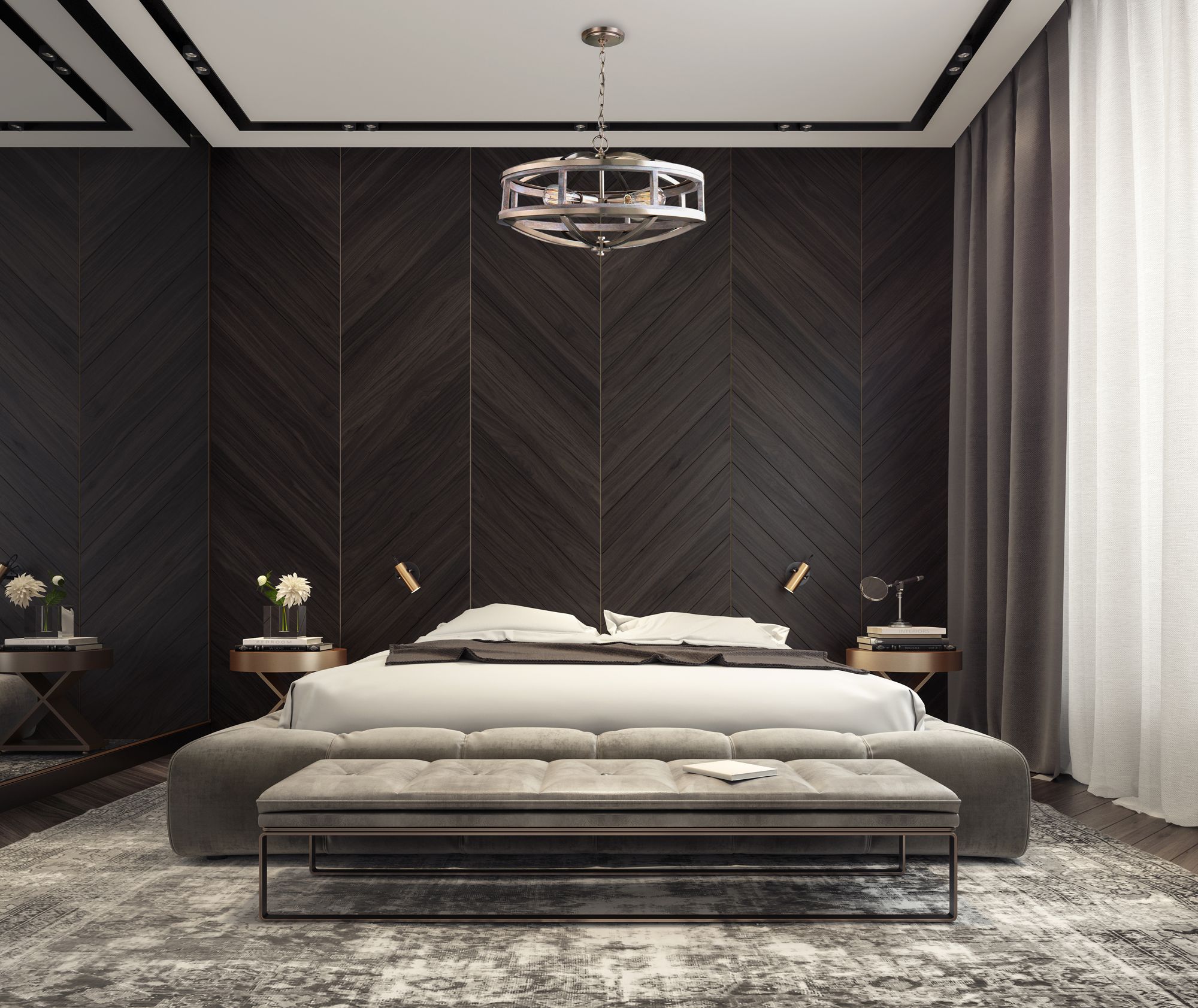 Image 7 Montrose - 4-Light Chandelier - Acacia Wood and Brushed Nickel more views