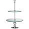 Montrose Two-Tier Round Chrome - Glass Cake Stand