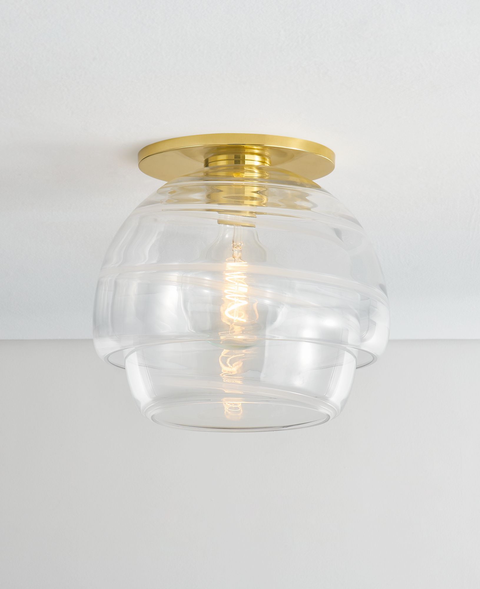 Image 7 Montvale 13" Wide Aged Brass Double-Shade Ceiling Light more views