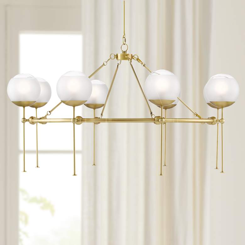 Image 1 Montview 44 inch Wide 8-Light Brushed Brass Chandelier