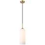 4_Monty 5 1/4" Wide Heritage Brass and Opal Glass Mini Pendant more views