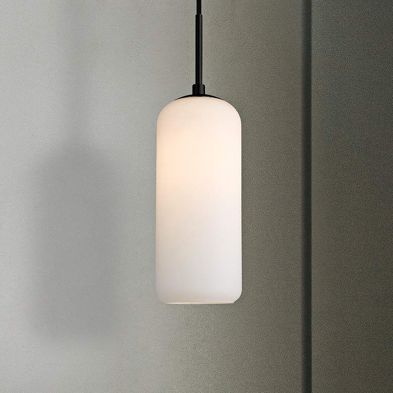 Image 2 Monty 5 1/4" Wide Matte Black Mini Pendant