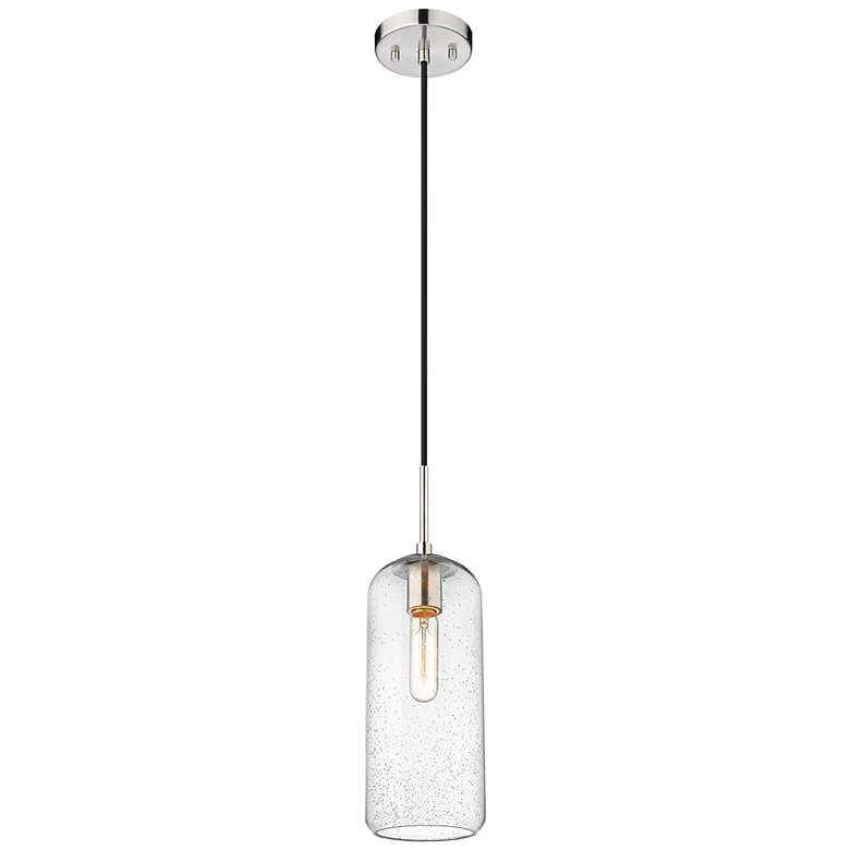 Image 1 Monty 5 1/4"W Brushed Nickel and Clear Glass Mini Pendant