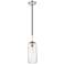 Monty 5 1/4"W Brushed Nickel and Clear Glass Mini Pendant