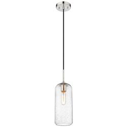 Monty 5 1/4"W Brushed Nickel and Clear Glass Mini Pendant