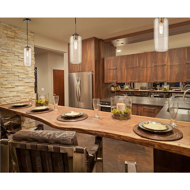 Image 3 Monty 5 1/4"W Brushed Nickel and Clear Glass Mini Pendant more views