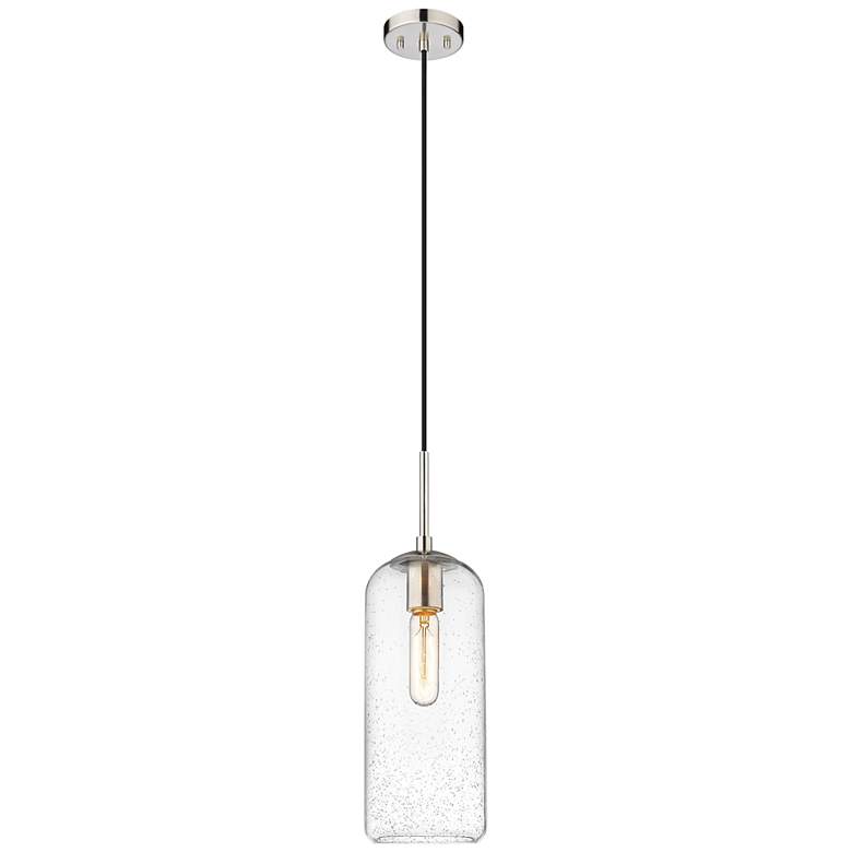 Image 4 Monty 5 1/4"W Brushed Nickel and Clear Glass Mini Pendant more views
