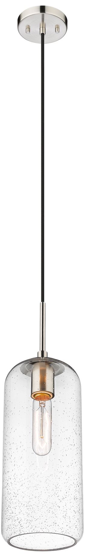 Image 5 Monty 5 1/4"W Brushed Nickel and Clear Glass Mini Pendant more views