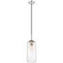 5_Monty 5 1/4"W Brushed Nickel and Clear Glass Mini Pendant more views