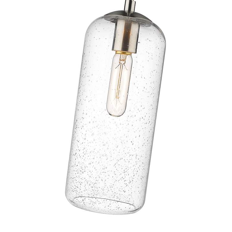 Image 6 Monty 5 1/4"W Brushed Nickel and Clear Glass Mini Pendant more views