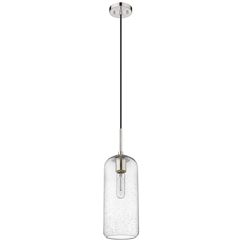 Image 7 Monty 5 1/4"W Brushed Nickel and Clear Glass Mini Pendant more views