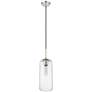 7_Monty 5 1/4"W Brushed Nickel and Clear Glass Mini Pendant more views