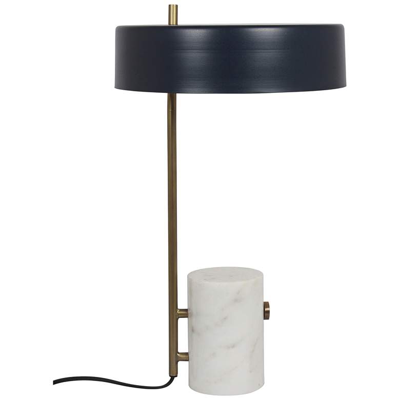 Image 1 Monty Antique Brass and Natural Marble Accent Table Lamp