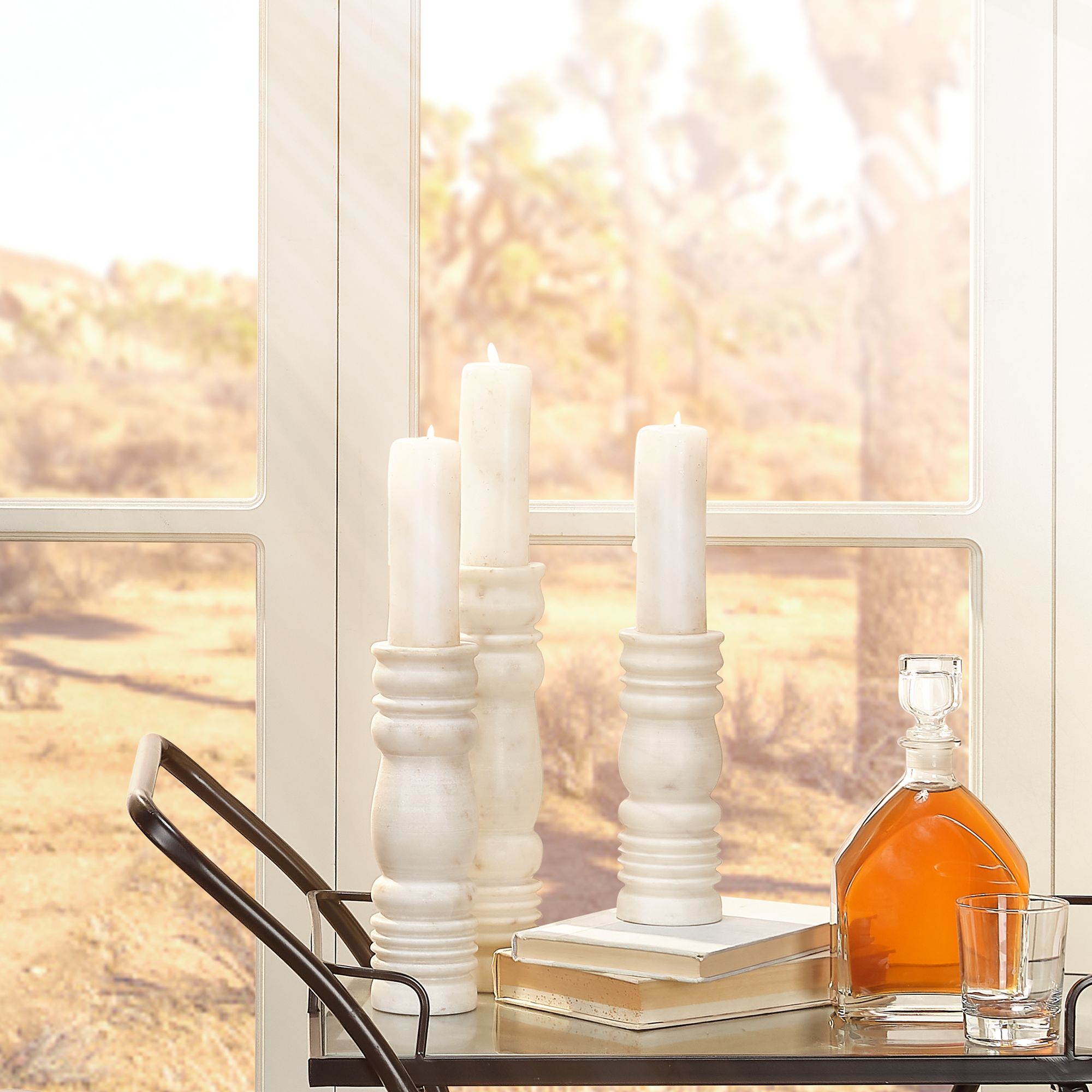 Image 4 Monument Marble Candlesticks (Set of 3) more views