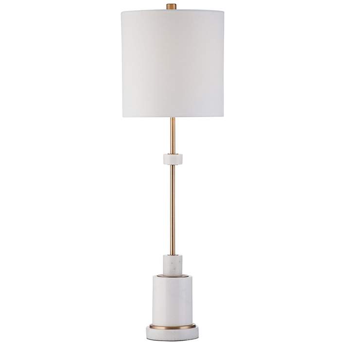 Gepensioneerde Viskeus Uitwerpselen Mooi Antique Brass and White Marble Table Lamp - #103K3 | Lamps Plus