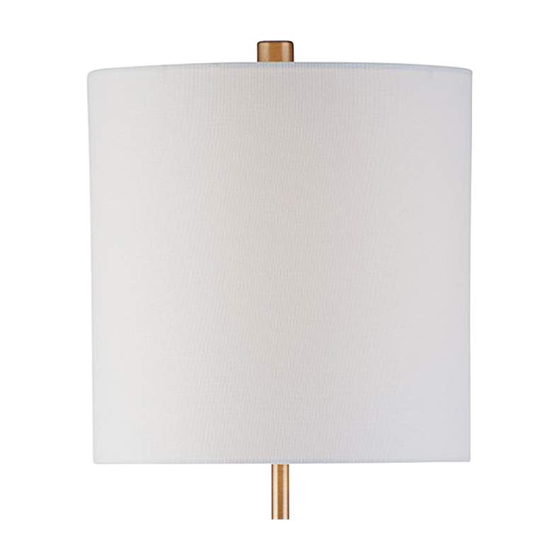 Image 3 Mooi Antique Brass and White Marble Table Lamp more views