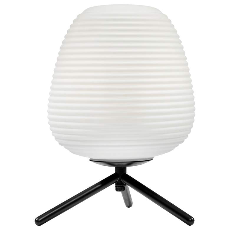 Image 1 Moon 11" High Black LED Accent Tripod Table Lamp