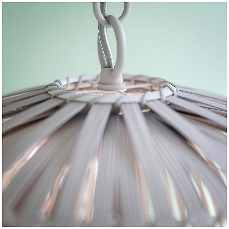 Image 7 Moon 20" Wide White Rattan Pendant more views