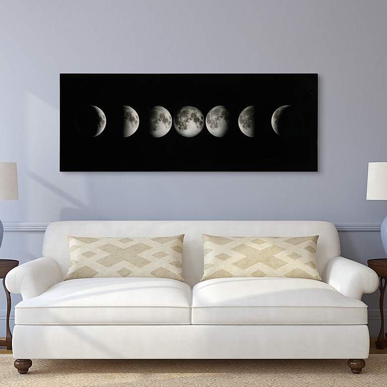 Image 5 Moon 63" Wide Free Floating Tempered Glass Graphic Wall Art more views