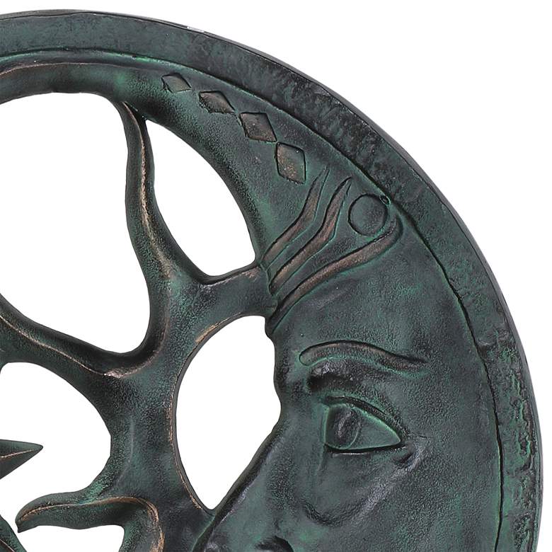 Image 2 Moon and Star 26 1/2" High Verdigris Wall Plaque Sculpture more views