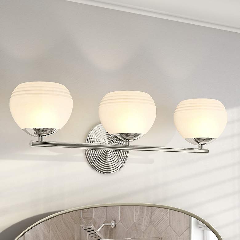 Image 1 Moon Breeze 24 3/4 inch Wide Polished Nickel 3-Light Bath Light