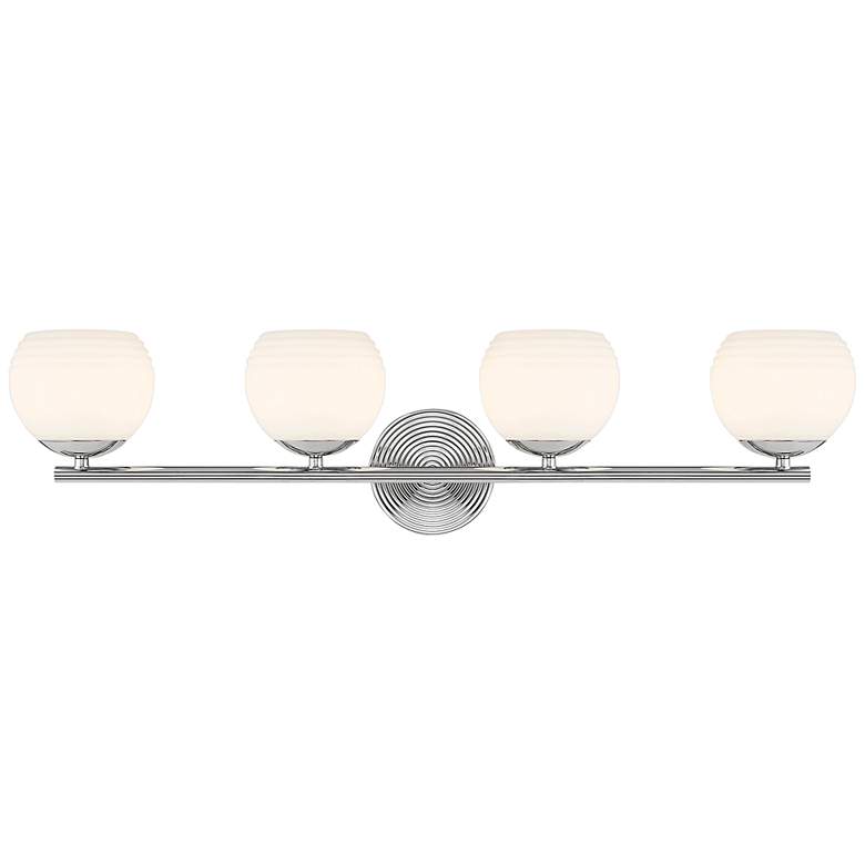 Image 2 Moon Breeze 32 1/2 inch Wide Polished Nickel 4-Light Bath Light