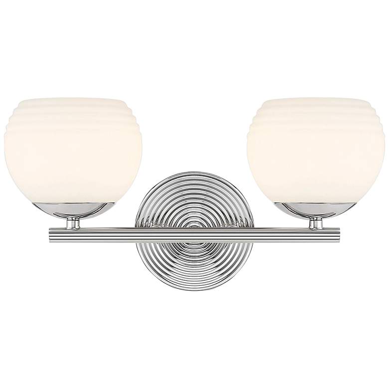 Image 2 Moon Breeze 8 1/4 inch High Polished Nickel 2-Light Wall Sconce