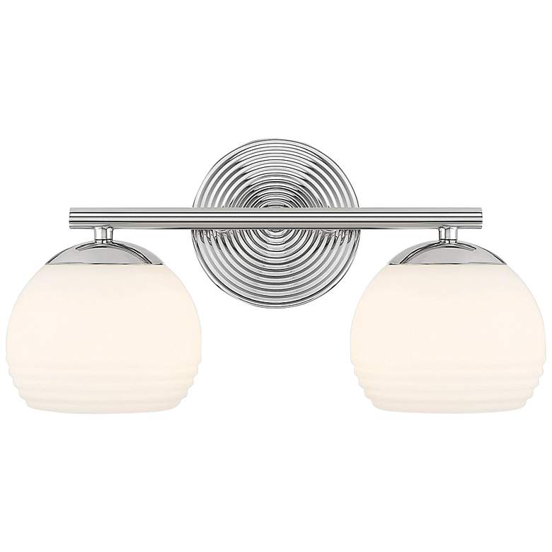 Image 4 Moon Breeze 8 1/4" High Polished Nickel 2-Light Wall Sconce more views