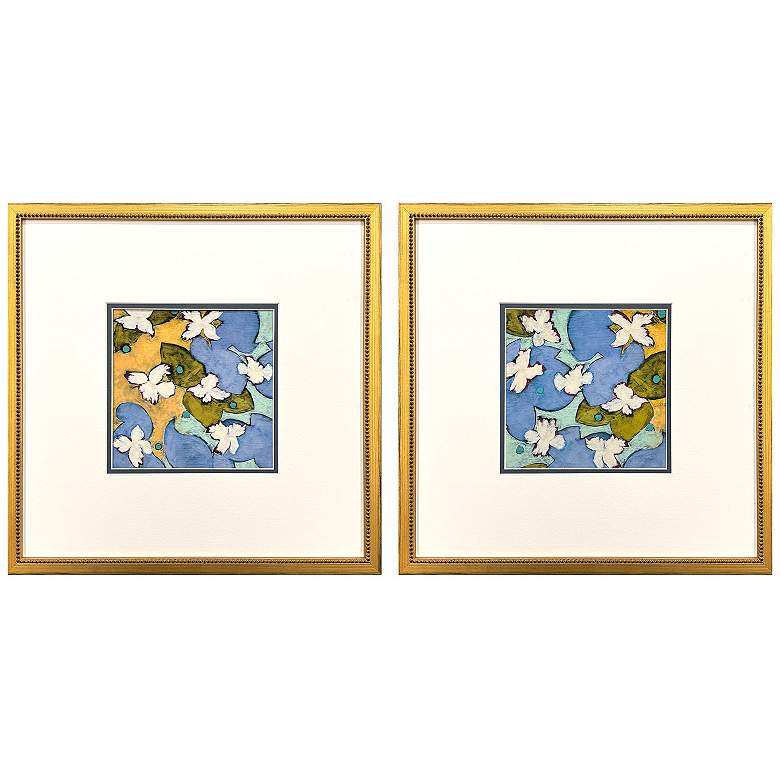 Image 2 Moon Flower 17"W x 17"H Framed Art - Set of 2