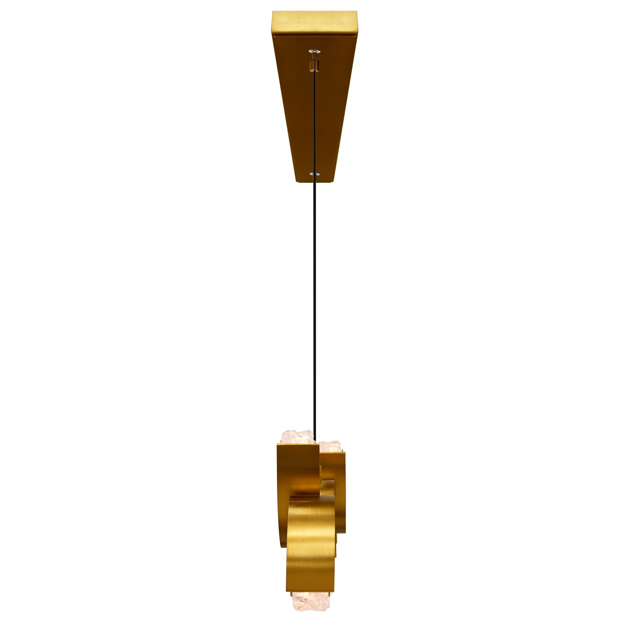 Image 4 Moon Integrated LED 54in Brass Chandelier with Handcrafted Glass more views
